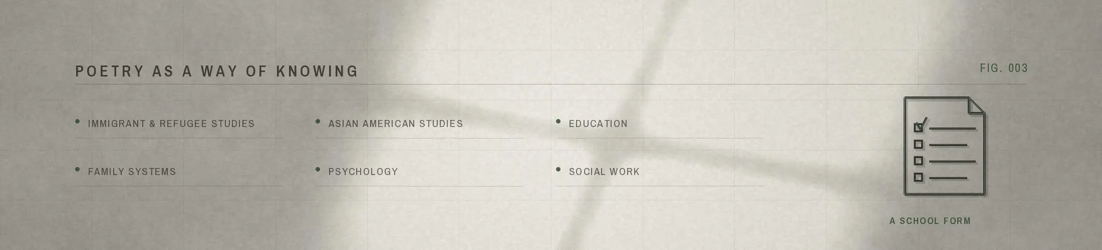 Poetry as a way of knowing — relevant disciplines